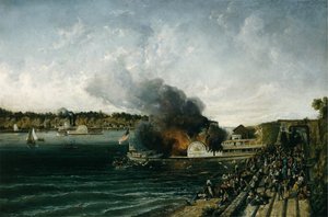 Incendie du Sidewheeler Henry Clay, vers 1854-60 - Unbekannt