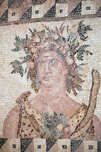 Buste du Printemps - (détail) - Mosaïques de Paphos, Maison de Dionysos - Chypre - Personnification du Printemps - Fin IIe siècle après JC - Site UNESCO - Chypre