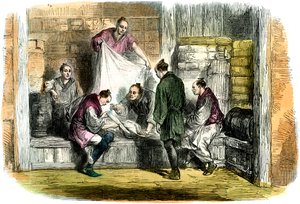 Achat de camelots dans une boutique, Yokohama, Japon, 1865