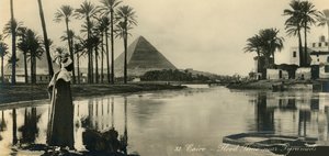 Le Caire - Temps de crue près des pyramides, c1918-c1939 - Unbekannt