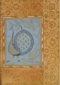 Composition calligraphique en forme de paon, folio de l