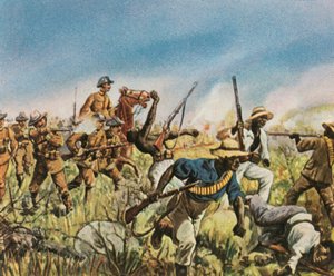 Le capitaine Franke combattant les Hereros, 1904