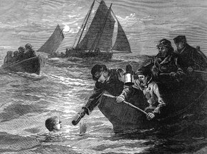 Capitaine Matthew Webb, le premier homme à traverser la Manche à la nage, 1875