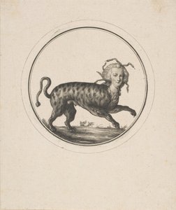 Caricature montrant Marie-Antoinette en léopard, XVIIIe siècle