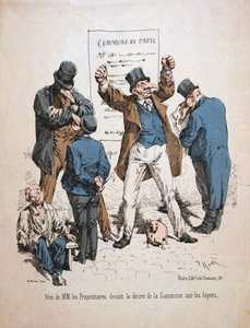 Caricature des propriétaires, Commune de Paris, 1871