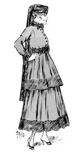 Mode féminine en cachemire avec une bordure en soie, 1915