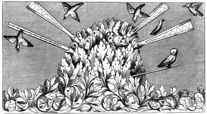 Attraper des oiseaux, 14ème siècle, 1849