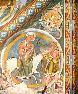 Décoration de plafond dans la chapelle de Saint-Julien, Le Petit-Quevilly, Normandie, France, 1928