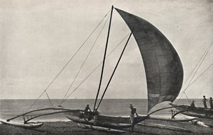 Bateau de pêcheurs ceylanais avec balancier, 1926