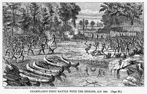 Première bataille de Champlain avec les Indiens, 1609, 1877 - Unbekannt