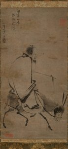 Maître Chan chevauchant une mule, avant 1249 - Unbekannt