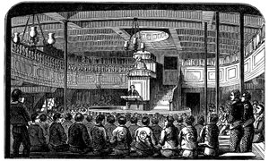 Chapelle à bord du ponton-prison Warrior à Woolwich, Londres, 1848