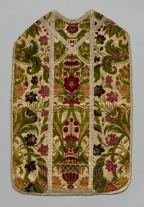 Chasuble, étole, bourse, corporal et manipule, vers 1600-1700