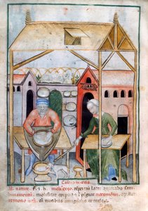 Fabrication de fromage, 1390-1400