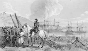Cherson - Baie des Cosaques. Lieu de débarquement et dépôt français, vers 1850