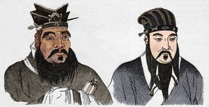 Portraits chinois de Confucius et de son grand disciple Mencius