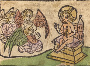 Enfant Jésus avec trois anges