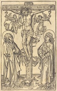 Christ en croix avec des anges, vers 1490 - Unbekannt