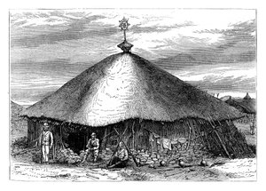Église à Magdala, avec la tombe de Théodore, Éthiopie, vers 1868 fin 19e siècle
