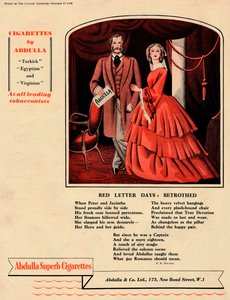 Cigarettes par Abdulla - Jours de Lettre Rouge : Fiancés, 1938 - Unbekannt