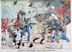 Chapiteau de cirque emporté par le vent, Saint-Étienne, France, 1903