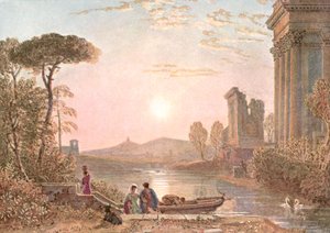 Paysage classique, vers 1900