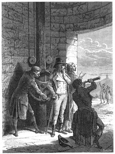 Claude Chappe démontrant son système de télégraphe optique en 1793, c. 1870
