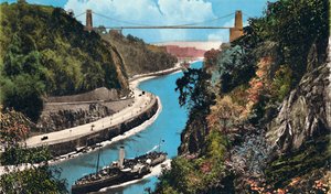 Pont suspendu de Clifton depuis Leigh Woods, Bristol, vers les années 1940