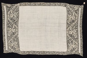 Tissu avec bordure de motif végétal, 19e siècle - Unbekannt