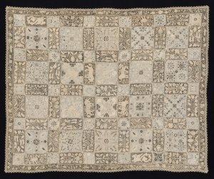 Tissu avec licornes, dragons, autres animaux et motifs floraux, 1800s