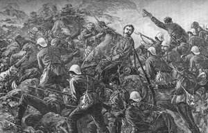 Le colonel Galbraith à la bataille de Maiwand, c1880
