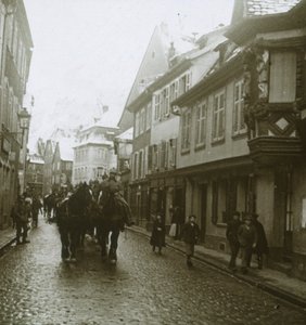 Colonne de soldats allemands, Ribeauvillé, France, vers 1914-1918