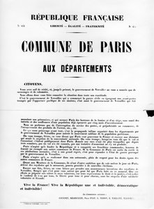 Commune de Paris, des affiches politiques françaises de la Commune de Paris, mai 1871 - Unbekannt