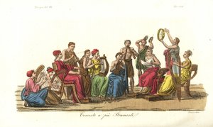 Concert avec de nombreux instruments, Grèce antique