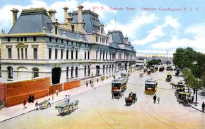 Gare de la Constitution, Buenos Aires, Argentine, années 1900