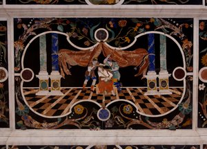 Corbarelli, église Sainte-Corona, travail de marqueterie en pierre - Unbekannt