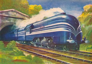 Coronation Scot, L.M.S., quittant le tunnel de Watford, 1940