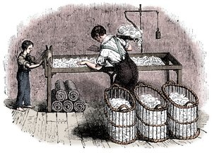 Fabrication de coton, vers 1845