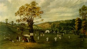 Match de cricket entre Nottingham et Leicester, vers 1829, 1947
