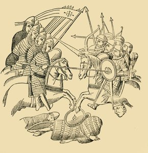 Croisés et Sarrasins en bataille, vers 1930