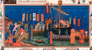 Croisés embarquant pour la Terre Sainte, 15ème siècle