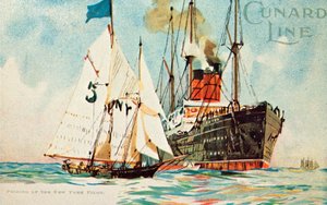 Cunard Line - Prise en charge du pilote de New York, vers 1904