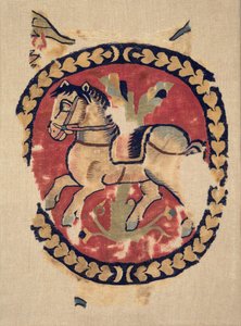 Fragment de rideau avec cheval au galop, 500s
