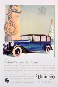 Publicité pour la voiture Daimler Straight 8, 1935
