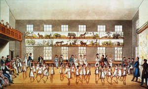 Leçon de danse à la Fondation Robert Owen, New Lanark, 1823