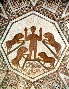 Daniel dans la fosse aux lions, mosaïque romaine, 5ème siècle - Unbekannt