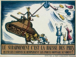 De Gaulle représenté comme un belliciste, 1950