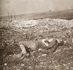 Soldat allemand mort, Verdun, nord de la France, vers 1914-1918