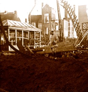 Gare de Deinze, Flandre, Belgique, vers 1914-1918