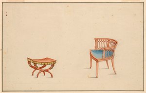 Design pour fauteuil et tabouret - Unbekannt